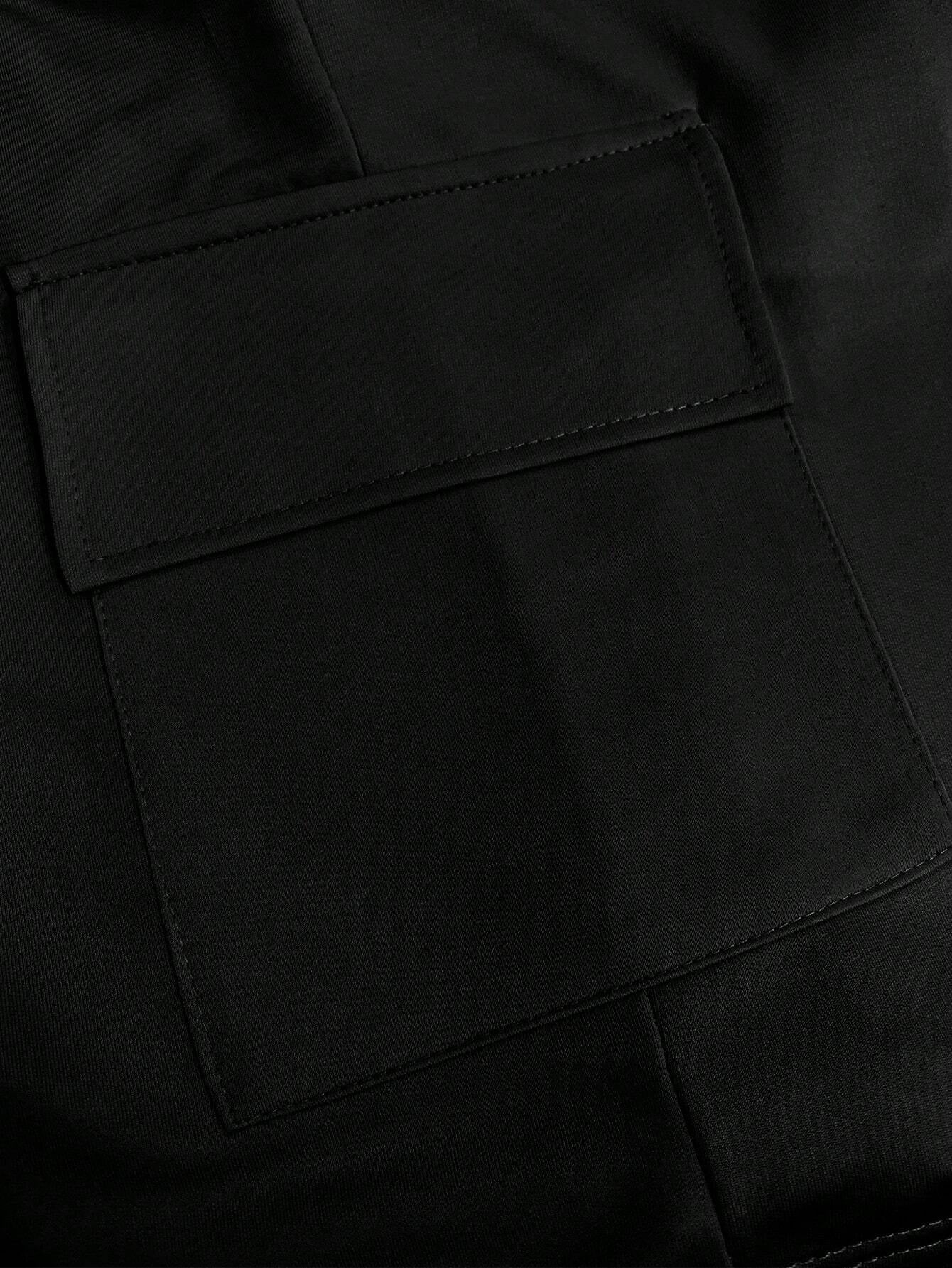 Manfinity Dauomo Men'S Solid Color Drawstring-Waist Work Shorts