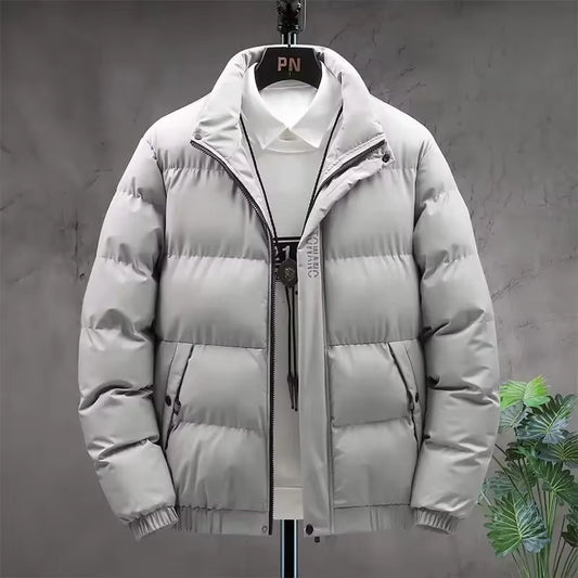 2022 Winter New Style Cotton-Padded Coat for Men Casual Cropped Slim Fit Korean Version Youthful Smooths Silhouette Warm Jacket